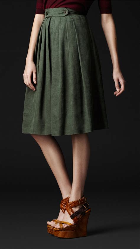 burberry prorsum green skirt|Burberry store online.